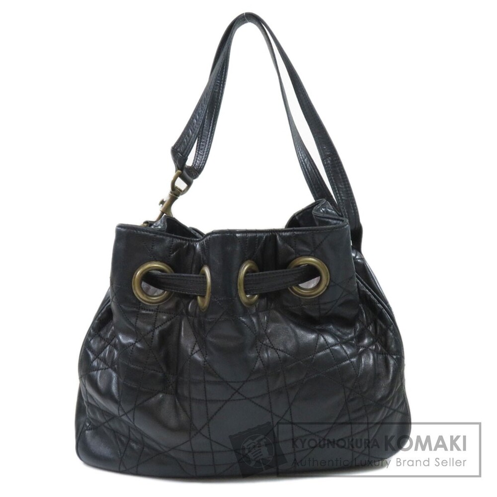 Christian Dior One Shoulder Hobo Bag Logo Leather
